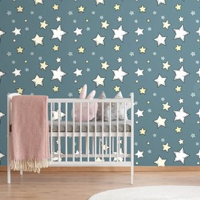 Carta da parati – Stelline spaziali con sfondo blu