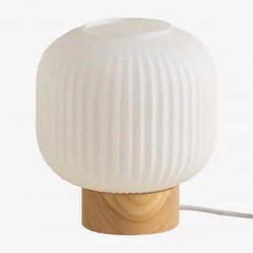 Lampada da tavolo Bruner in legno e vetro NATURAL - Sklum