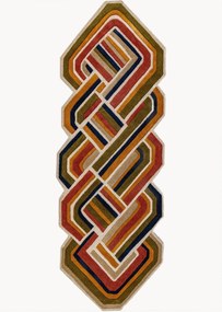 Passatoia in lana fatta a mano con motivo in rilievo Lattice Shaped