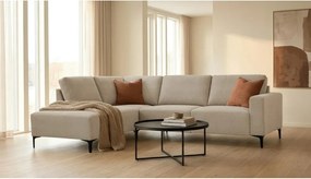 Divano angolare marrone chiaro (con penisola a sinistra/a L) con rivestimento in ciniglia Fabian – Scandic