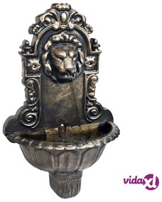 vidaXL Fontana a Muro Design a Testa di Leone Bronzo