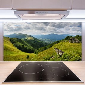 Pannello cucina paraschizzi Paesaggio del prato di montagna 100x50 cm