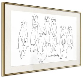 Poster  Meerkat Lookout  Cornice Quadri Cornice d'oro con passe-partout, Larghezza x Altezza Home decor 30x20