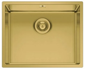 Lavello integrato 1 vasca PYRAMIS Astris inox L 40 x L 50 cm oro