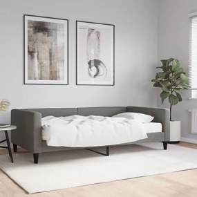 Divano Letto Con Materasso Grigio Scuro 100x200 Cm İn Tessuto /