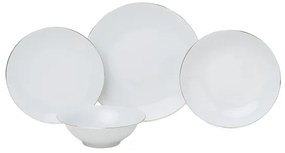 Set da tavola 8 pezzi, bianco/argento, in porcellana