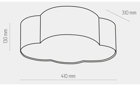 Plafoniera per bambini CLOUD MINI 2xE27/15W/230V grigio