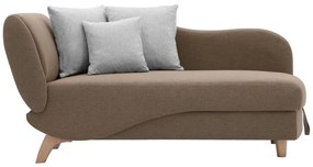 Chaise longue letto con contenitore in Tessuto Marrone - Angolo a destra - PENELOPE