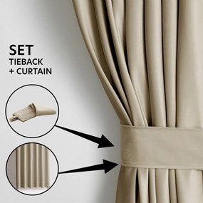 Tenda parzialmente oscurante marrone/beige in velluto 140x245 cm Pleat – Restilo