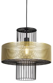 Lampada a sospensione design oro nero 40 cm - TESS
