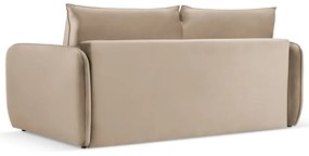 Divano letto in velluto beige 214 cm Vienna - Cosmopolitan Design