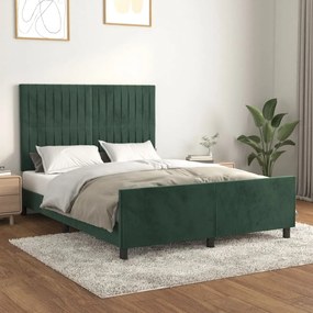 Giroletto Senza Materasso Verde Scuro 140x190 Cm İn Velluto /