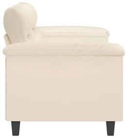 Divano a 2 posti beige 140 cm in tessuto microfibra