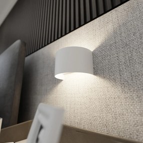 Applique Moderna 1 Luce Floki Fascia In Acciaio Bianco