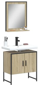 Set Mobili Da Bagno 2 Pz Rovere Sonoma İn Legno Multistrato /