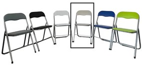 Sedia in metallo pieghevole seduta ecopelle TORTORA SET 2 PEZZI