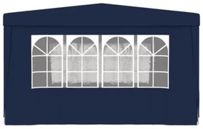 Gazebo Professionale con Pareti 4x4 m Blu 90 g/m²