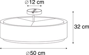 Plafoniera smart marrone con bianco 50 cm 3 luci incl. 3 Wifi A60 - Drum Duo