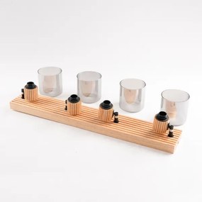 Brilagi - Faretto HYGGE 4xE14/15W/230V legno di caucciù/fumé