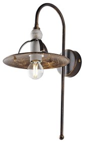 Applique Cantina Stile Industrial 1 Luce Ferro Marrone E Oro