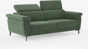 Capri divano letto di design con piedini alti - poggiatesta reclinabili in raffinato tessuto effetto velluto smacchiabile T30