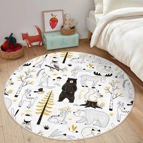 Tappeto per bambini giallo e bianco ø 120 cm Comfort - Mila Home