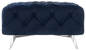 Poggiapiedi blu scuro con rivestimento in velluto Chelsea – Ropez