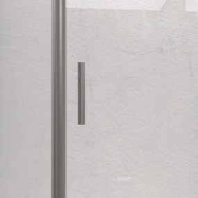 Kamalu - box doccia angolare 80x130 telaio argento opaco scorrevole | ke-4000a