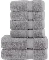 Set Asciugamani 6 pz Grigio 600 gsm 100% Cotone 137560