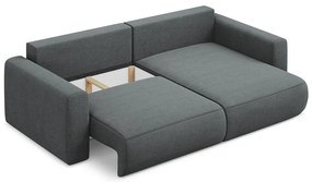 Divano angolare grigio scuro allungabile/con contenitore (con penisola a destra/con chaise lounge) Kapua – Makamii
