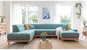 Divano letto angolare turchese (angolo sinistro/"U") Dazzling Daisy - Miuform