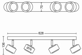 Philips 50654/30/P0 - Luce Spot a LED FERANO 4xLED/4,3W/230V