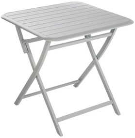 Tavolo da pranzo per giardino pieghevole Idaho NATERIAL struttura e superficie in alluminio grigio per 2 persone 75x75cm
