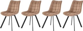 Set di 4 sedie K332 in velluto beige