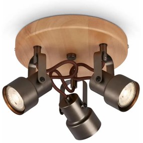 Briloner 2872-035 - Faretto LED SPOTLIGHT 3xGU10/5W/230V marrone
