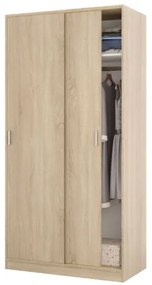 Armadio Guardaroba 2 Ante Scorrevoli 100x50x200 Rovere Effetto Legno Max