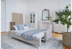 Divano da salotto in tessuto bouclè beige in stile Shabby Chic - Arrediorg