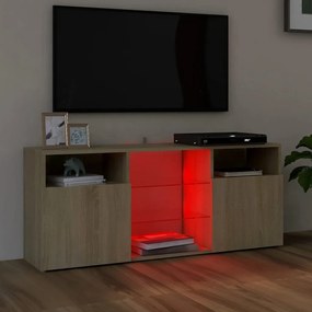 Mobile Porta TV con Luci LED Rovere Sonoma 120x30x50 cm