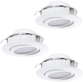 Eglo 78755 - SET 3x Lampada LED da incasso PINEDA 1xLED/6W/230V 3000K bianco