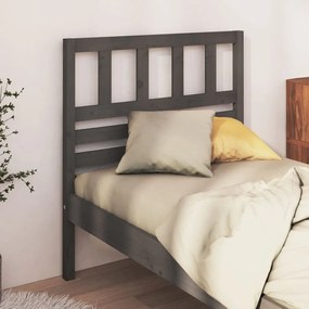 Testiera Per Letto Grigia 96x4x100 Cm İn Legno Massello Di Pino /