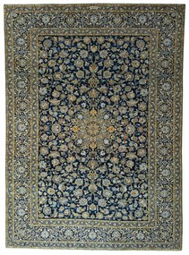 Kashan Tappeto 390 x 280 Blu (Iran) Annodato A Mano