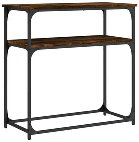 Tavolino consolle rovere fumo 75x35,5x75cm in legno multistrato