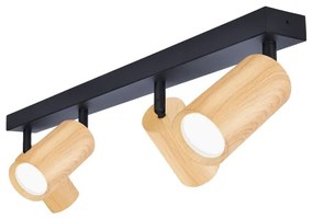 Brilagi - Faretto SELE 4xGU10/30W/230V nero/decorazioni in rovere