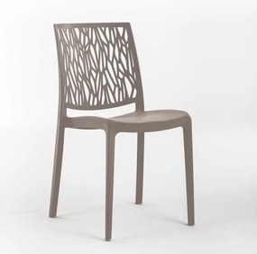 Set di 6 sedie da giardino in polipropilene tortora London Twist NEW GARDEN