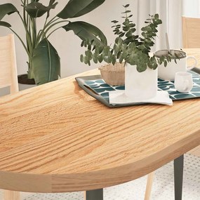 Piano Per Tavolo 140x60x4 Cm İn Rovere Massello Ovale /