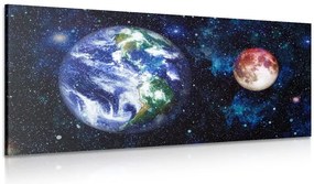 Stampa su tela – Pianeta Terra e Luna rossa