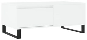 Tavolino da salotto bianco 90x50x36,5 cm in legno multistrato