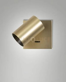 Flores spot 1 luce ottone satinato con interruttore orientabile att...