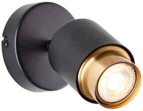 Brilliant - Faretto da parete LED COVELO 1xGU10/5W/230V nero/oro