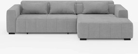 Doric Divano angolare con penisola e sedute allungabili con relax elettrico - poggiatesta reclinabili in tessuto smacchiabile T23